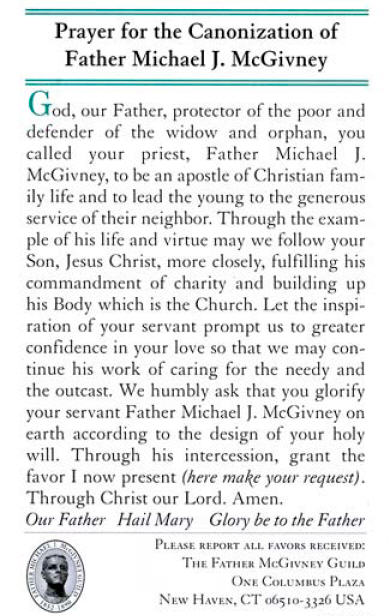 Father McGivney Prayer Card 2